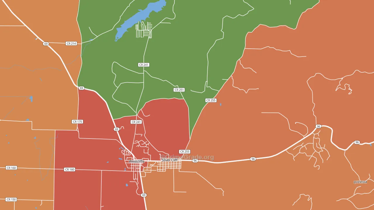 Silver Cliff, CO Map of Vandalism Rates