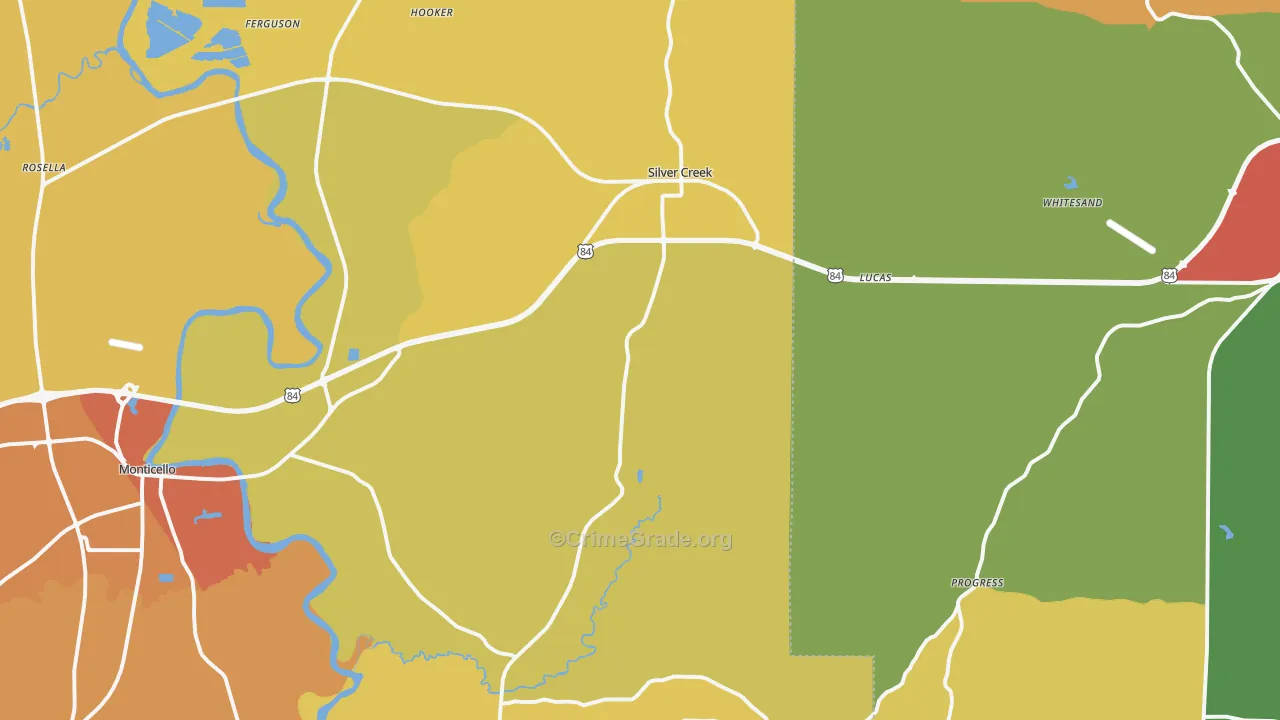 Silver Creek, MS Map of Vandalism Rates