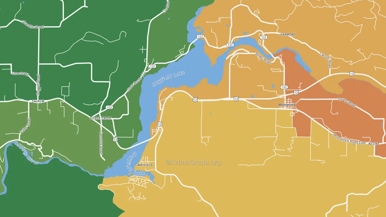 Silver Creek, WA Map of Vandalism Rates