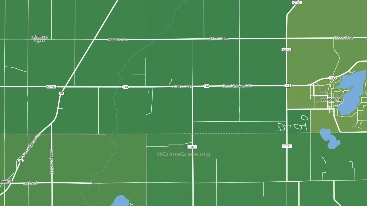 Silver Creek, WI Map of Vandalism Rates