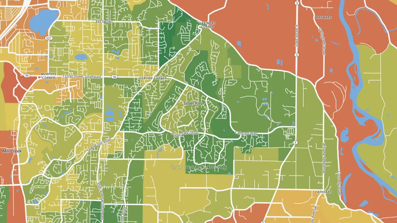 Silver Firs, WA Map of Vandalism Rates