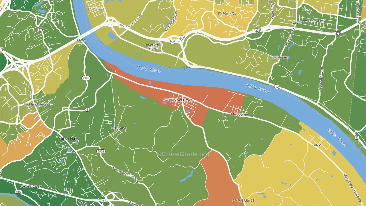 Silver Grove, KY Map of Vandalism Rates