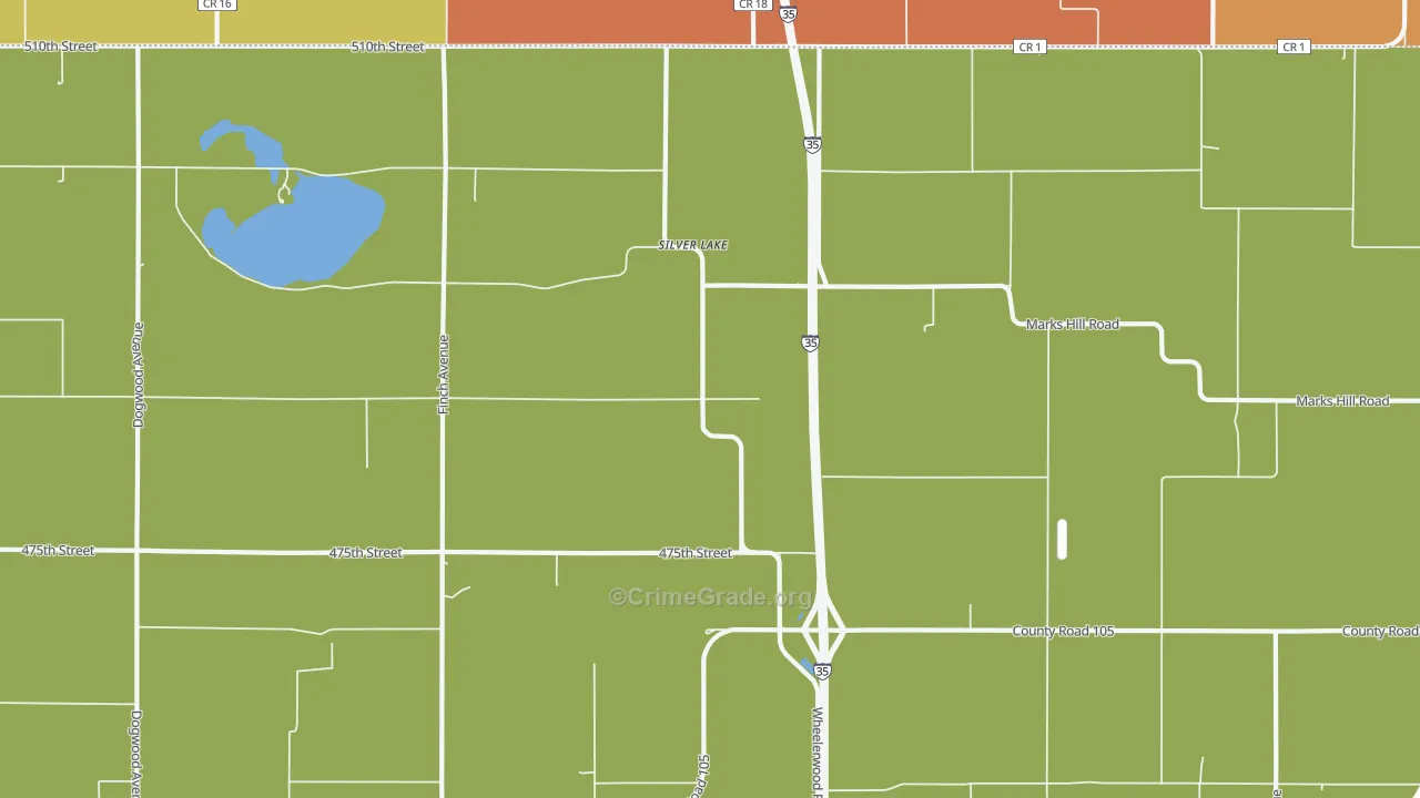 Silver Lake, IA Map of Vandalism Rates