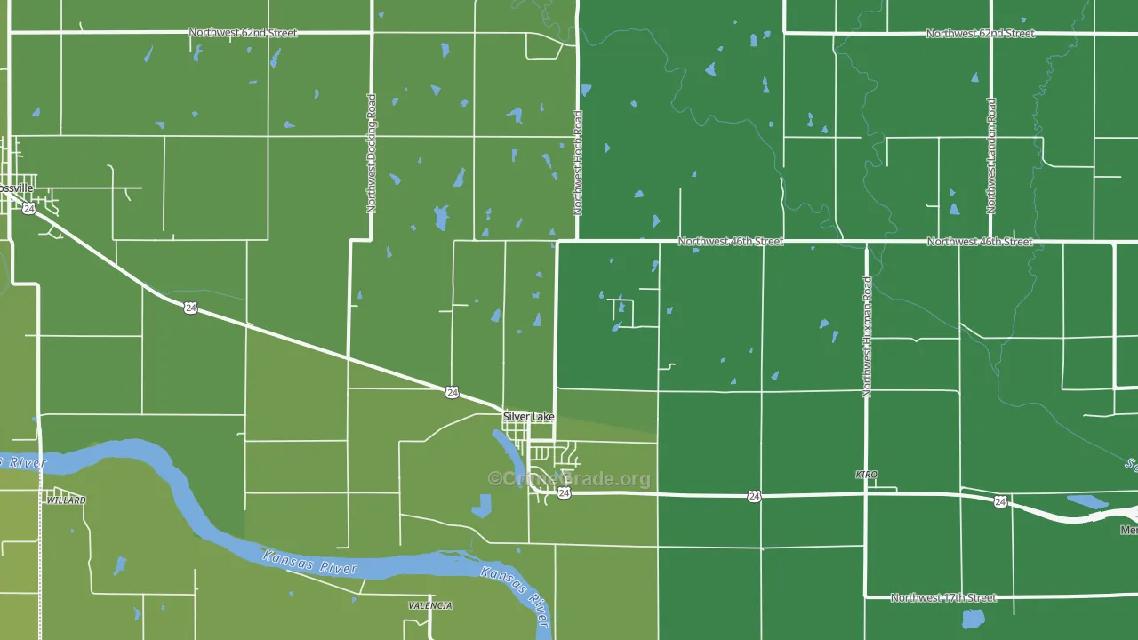 Silver Lake, KS Map of Vandalism Rates