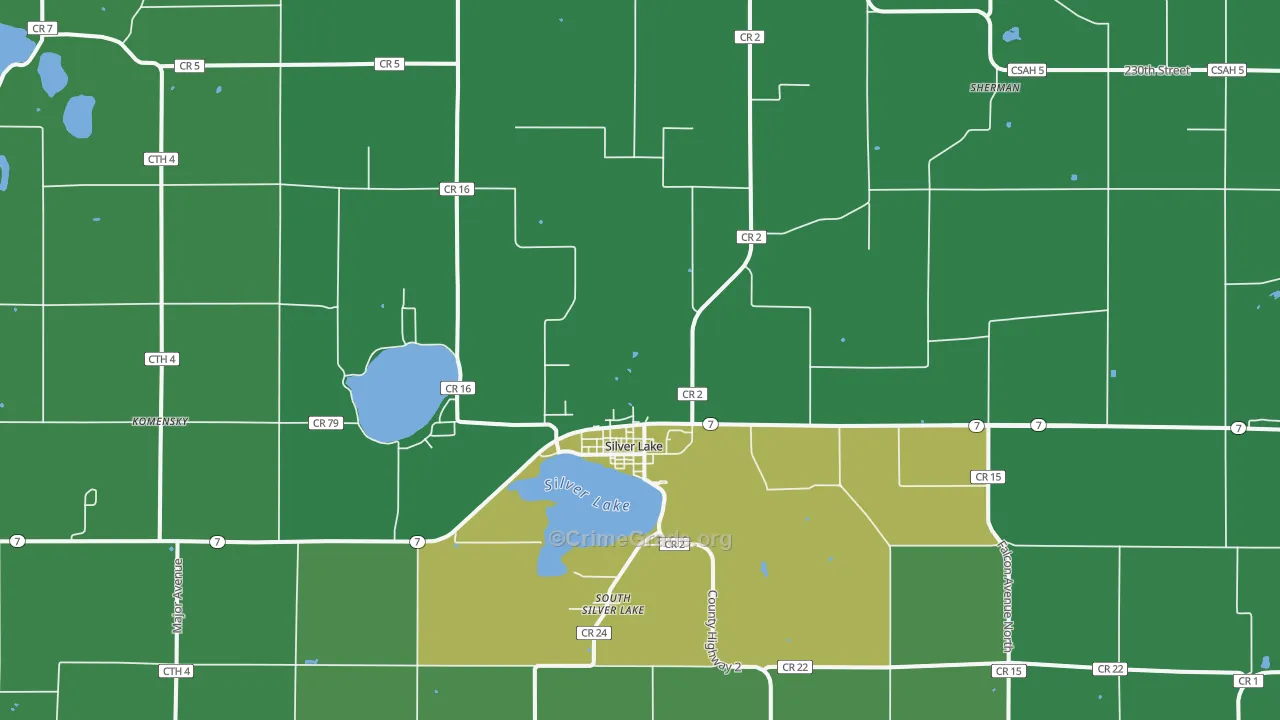 Silver Lake, MN Map of Vandalism Rates