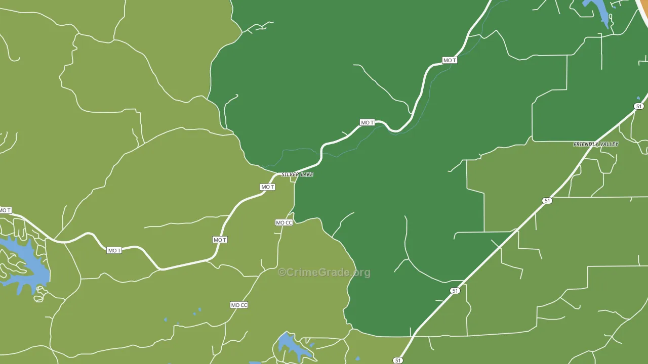 Silver Lake, MO Map of Vandalism Rates