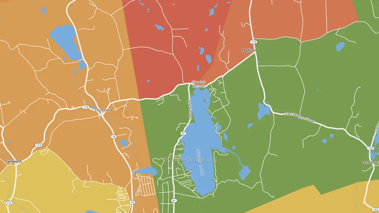Silver Lake, NH Map of Vandalism Rates