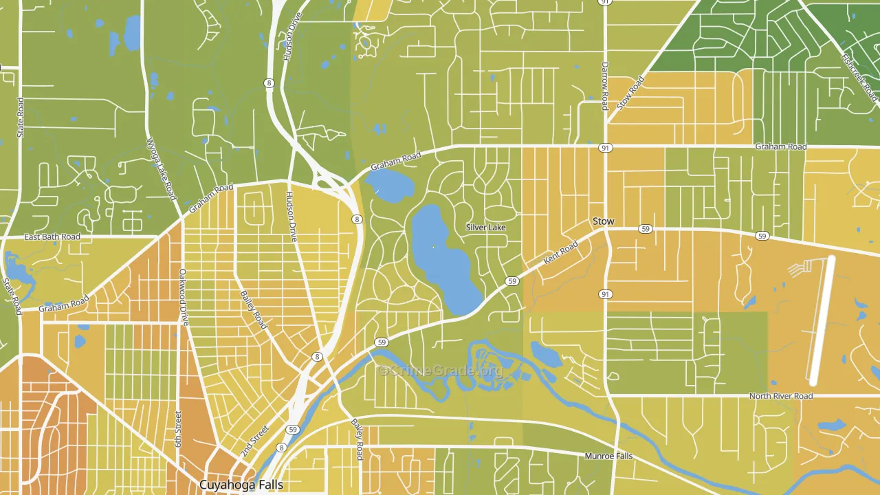 Silver Lake, OH Map of Vandalism Rates