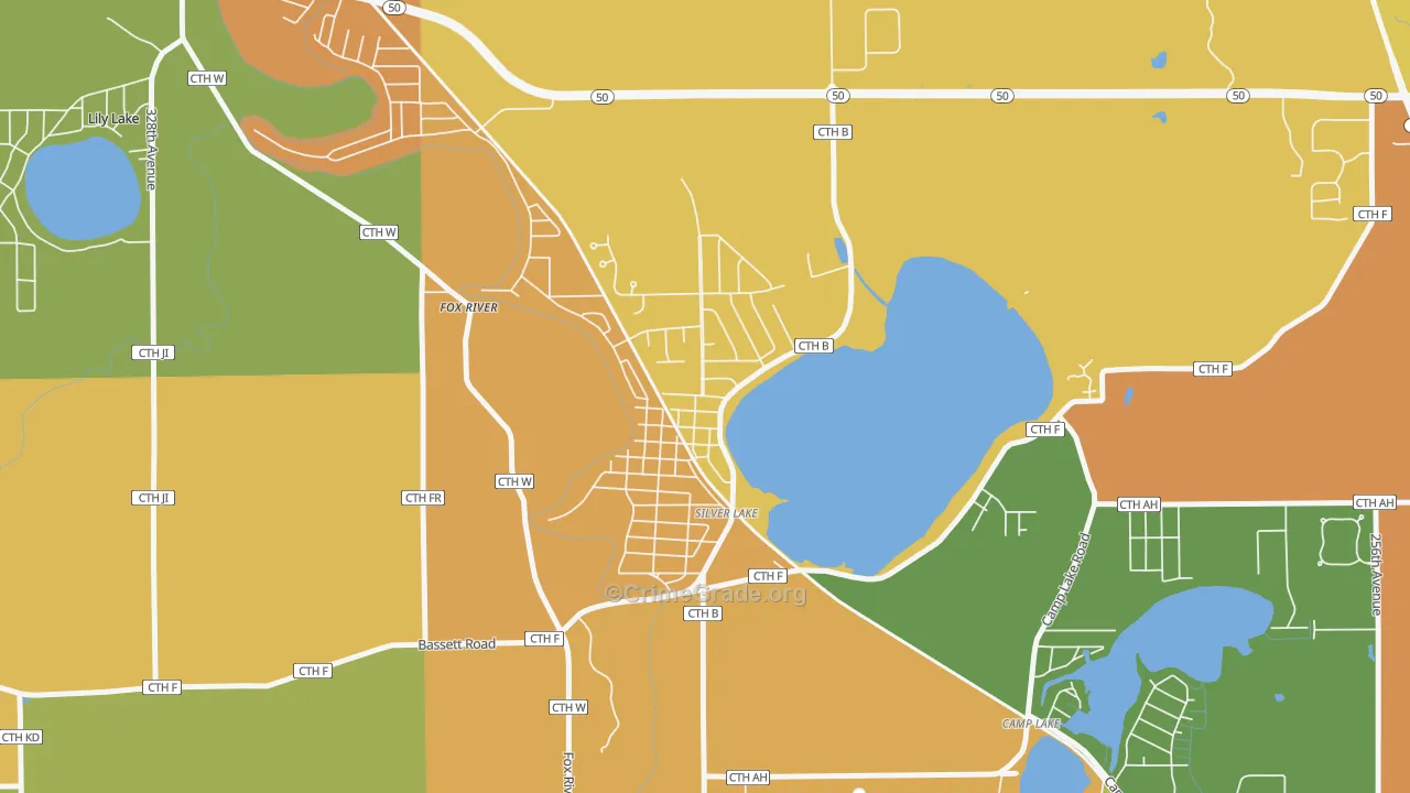 Silver Lake, WI Map of Vandalism Rates