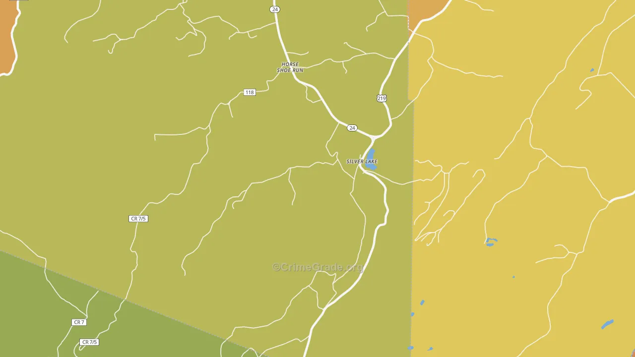 Silver Lake, WV Map of Vandalism Rates