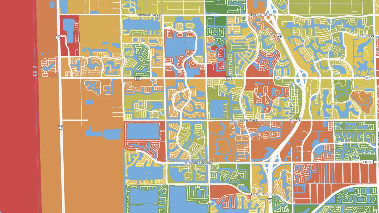 Silver Lakes, Pembroke Pines, FL Map of Vandalism Rates