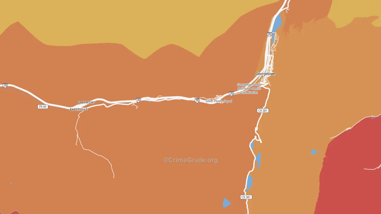 Silver Plume, CO Map of Vandalism Rates