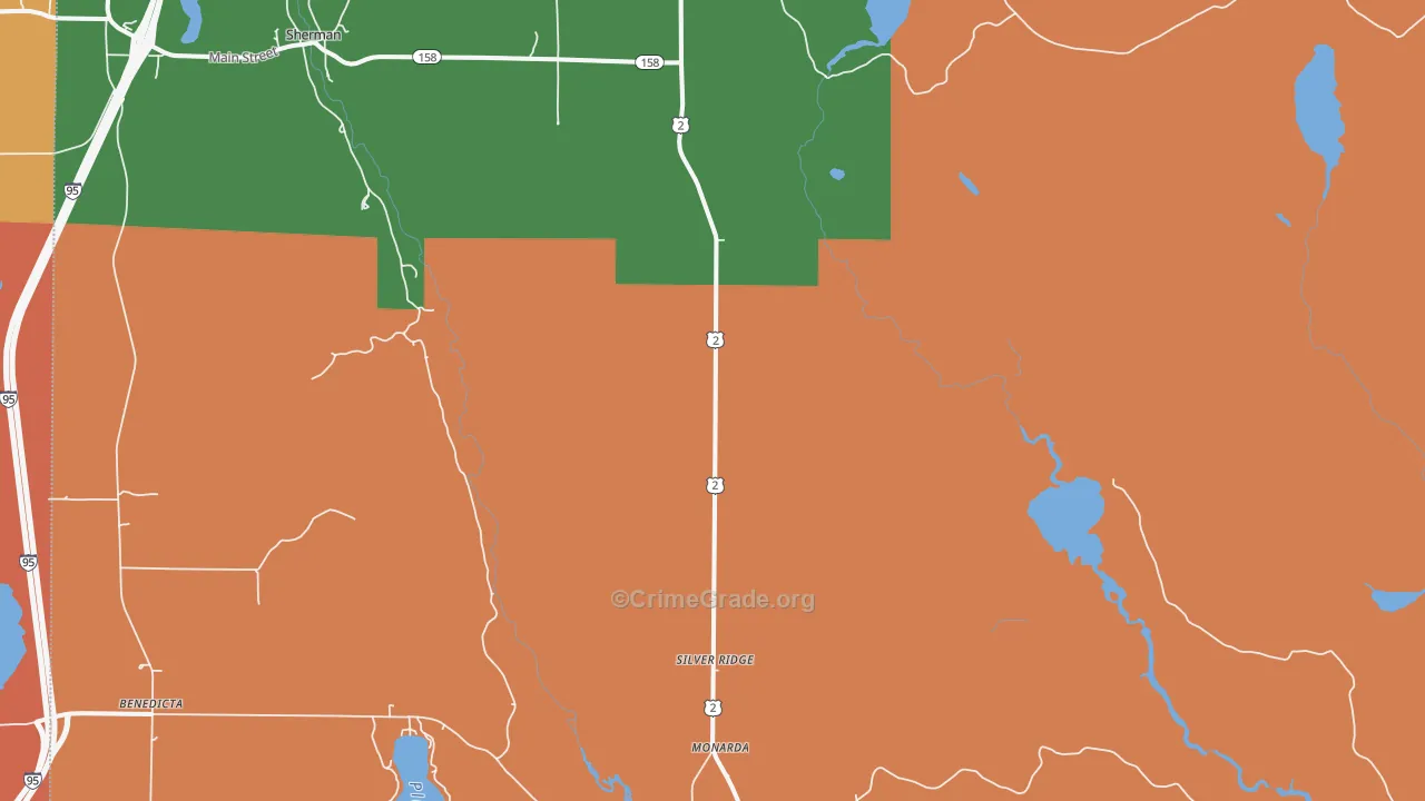 Silver Ridge, ME Map of Vandalism Rates