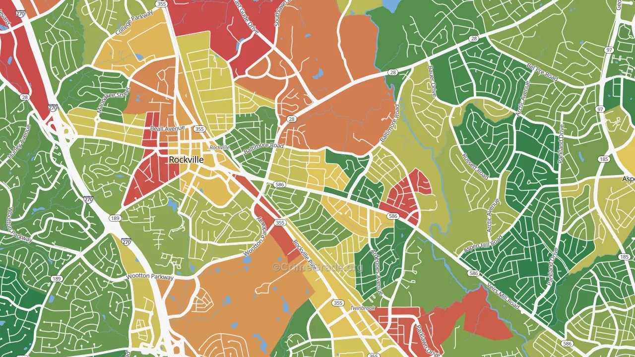 Silver Rock, Rockville, MD Map of Vandalism Rates