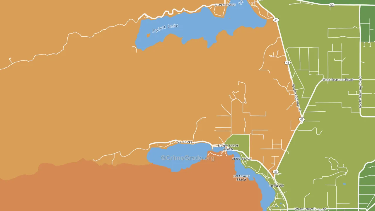 Silver Sands Beach, ID Map of Vandalism Rates