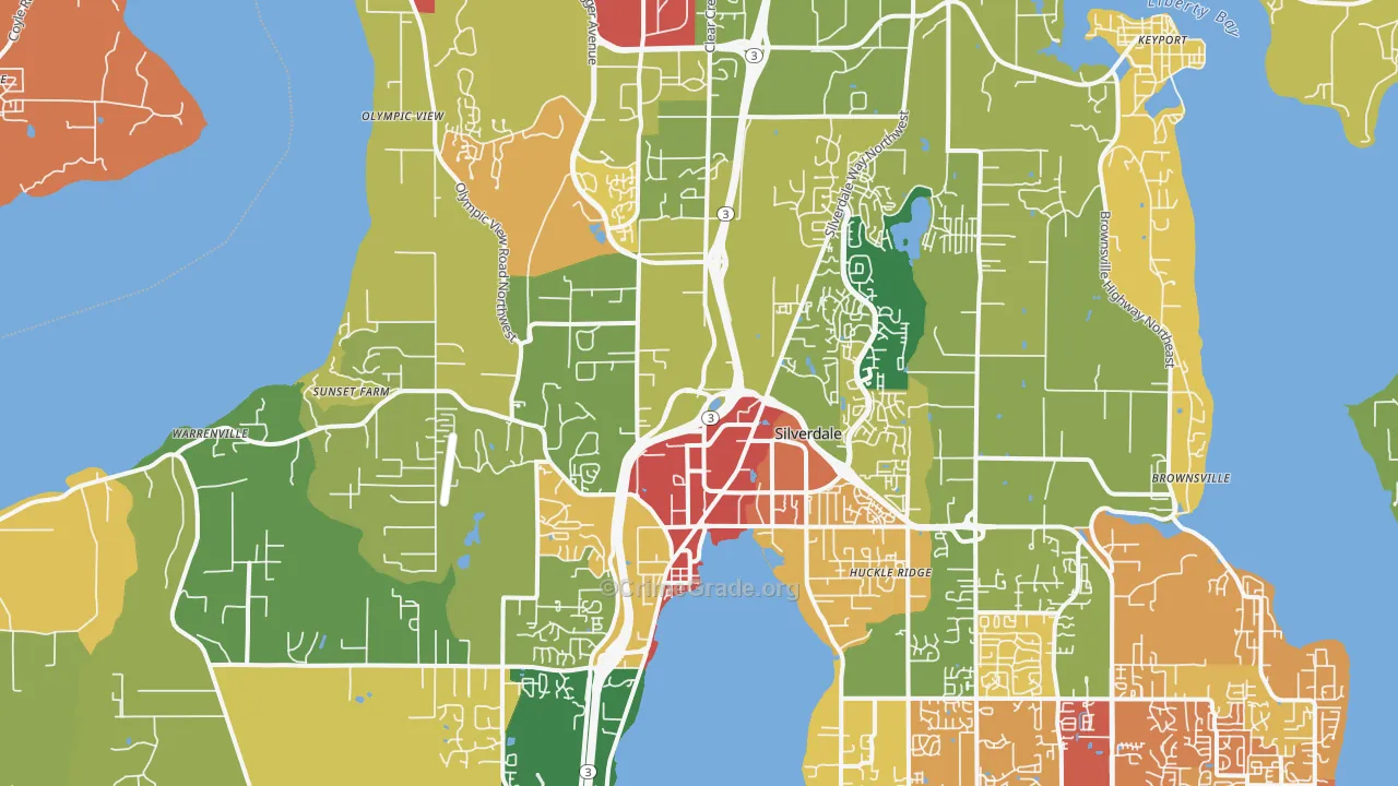 Silverdale, WA Map of Vandalism Rates