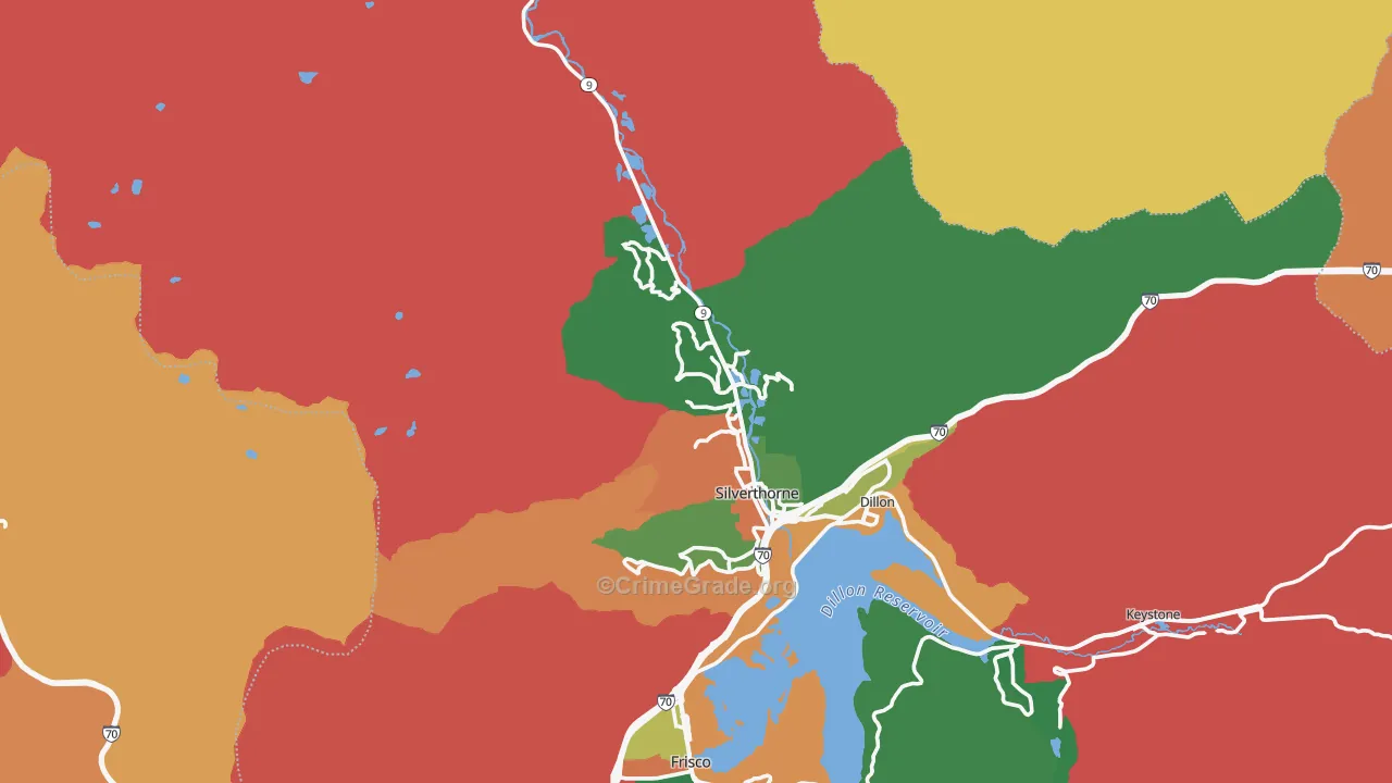 Silverthorne, CO Map of Vandalism Rates