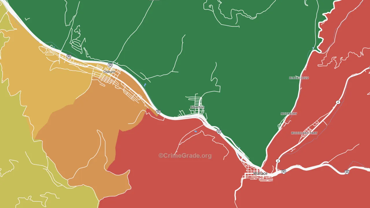Silverton, ID Map of Vandalism Rates
