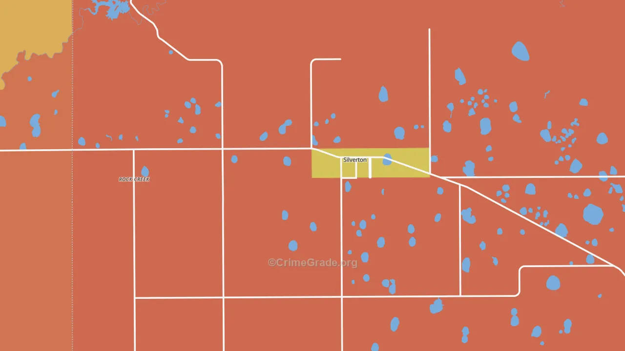 Silverton, TX Map of Vandalism Rates