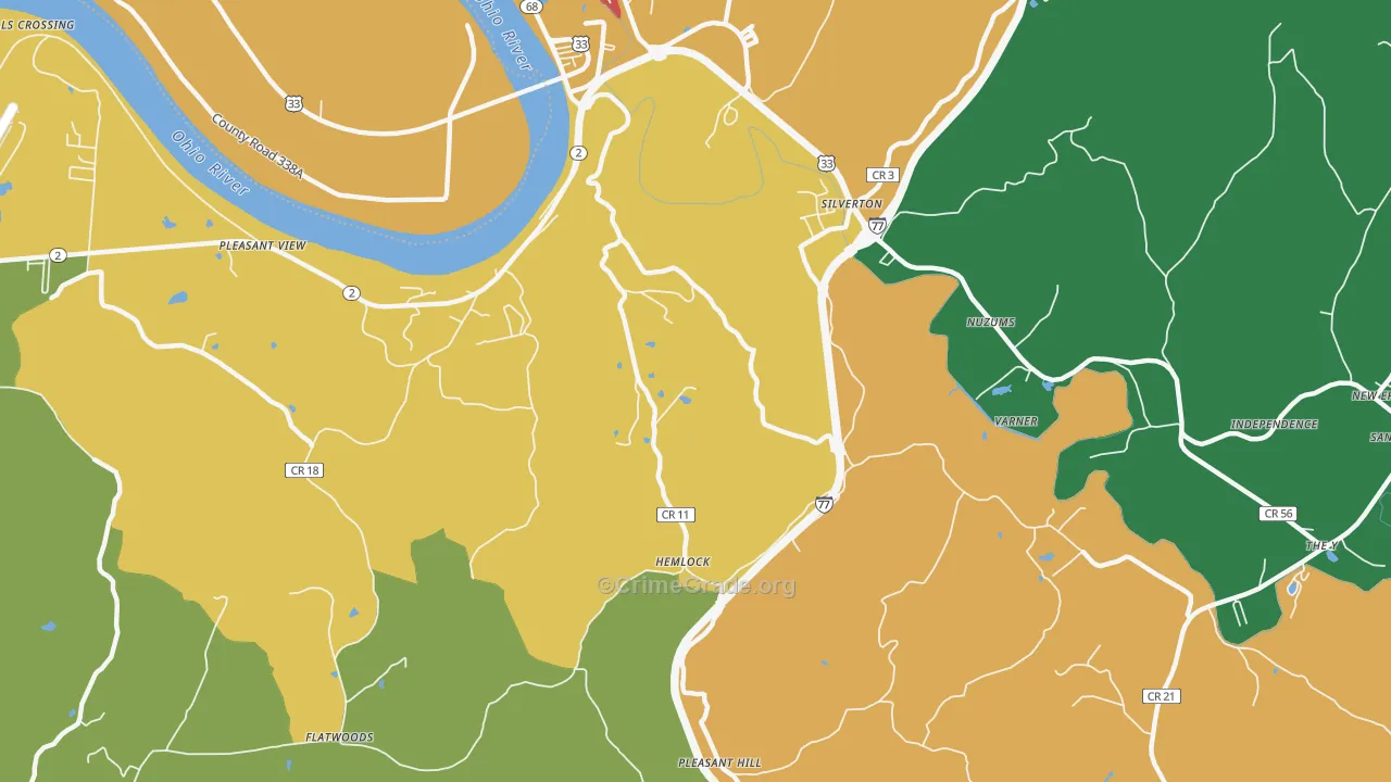 Silverton, WV Map of Vandalism Rates