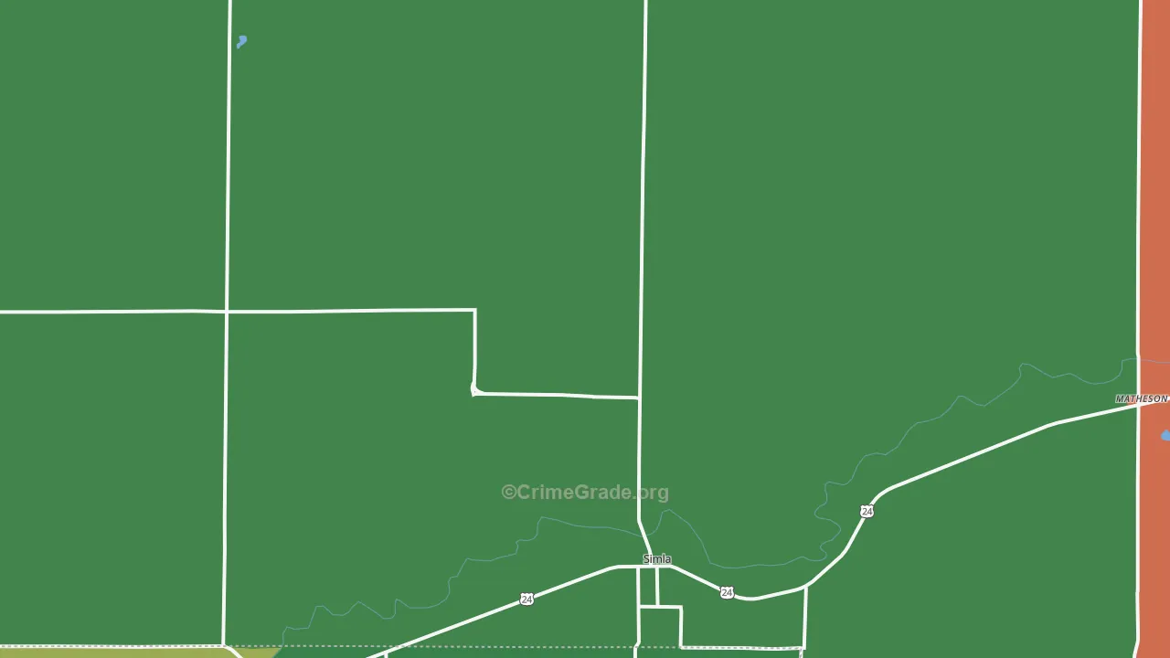 Simla, CO Map of Vandalism Rates