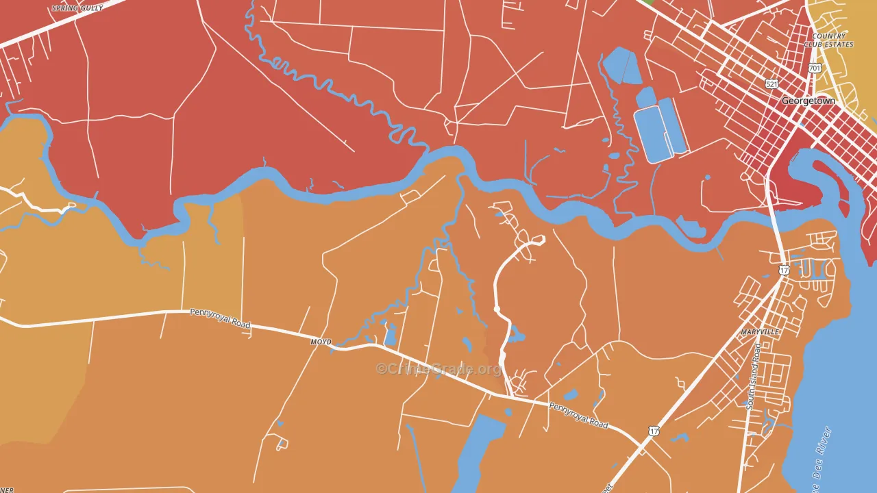 Simmonsville, SC Map of Vandalism Rates