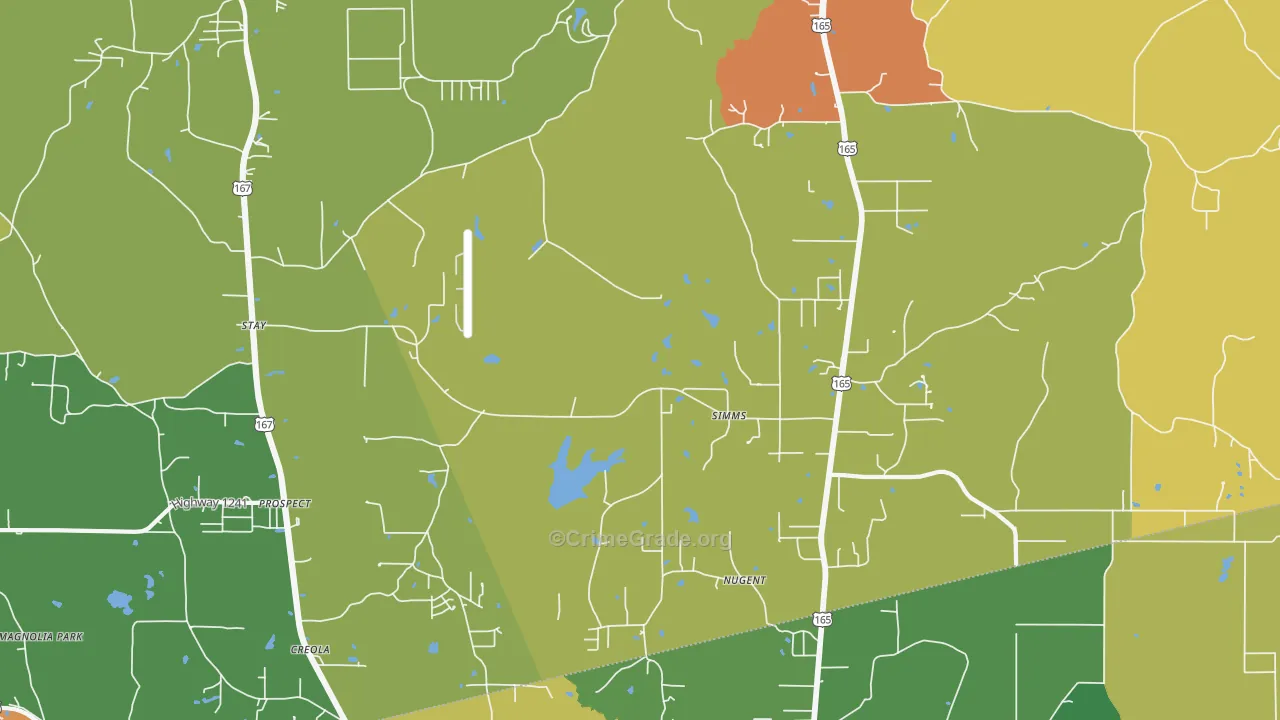 Simms, LA Map of Vandalism Rates