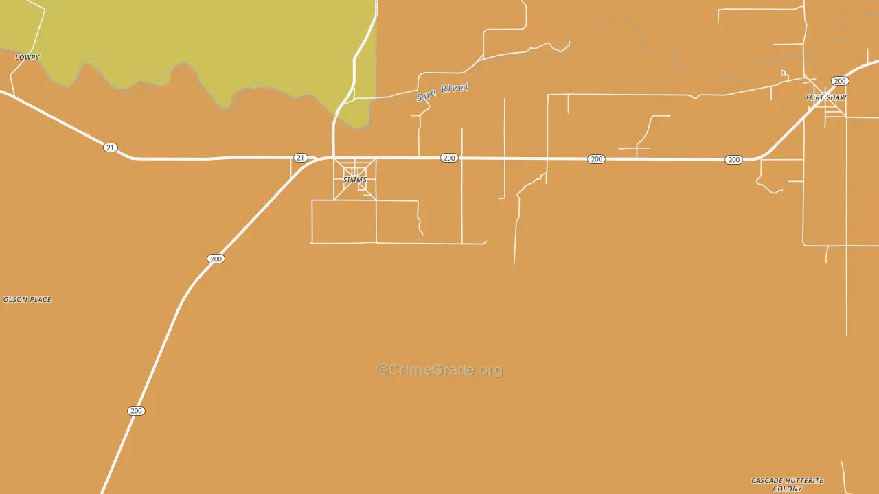 Simms, MT Map of Vandalism Rates