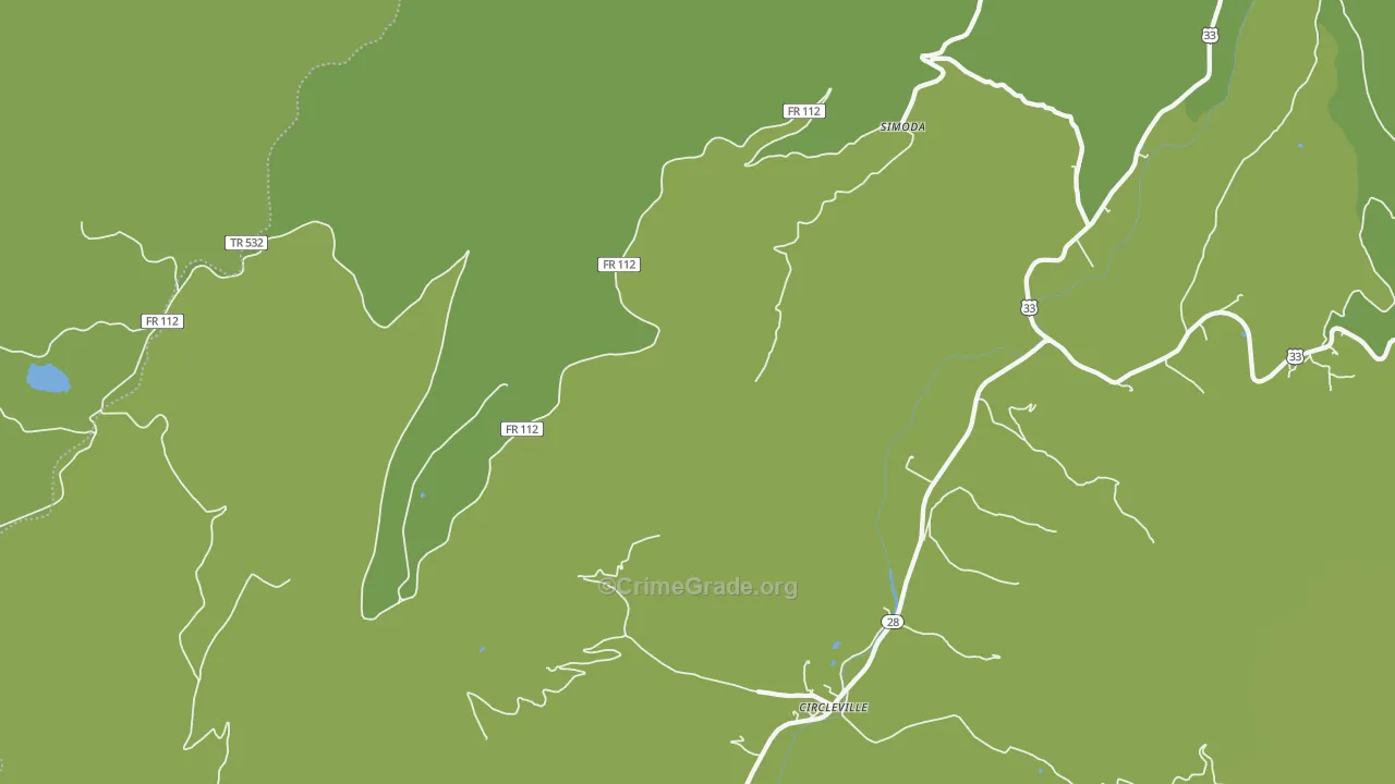 Simoda, WV Map of Vandalism Rates