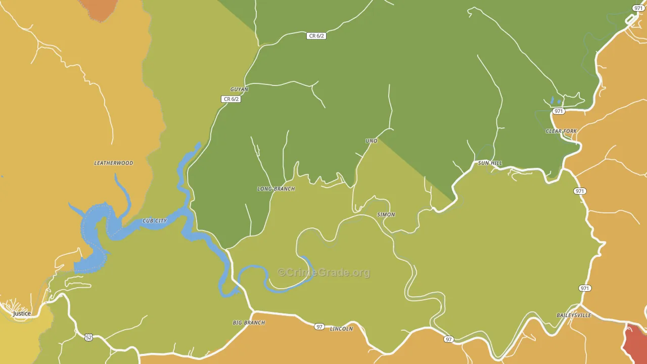 Simon, WV Map of Vandalism Rates