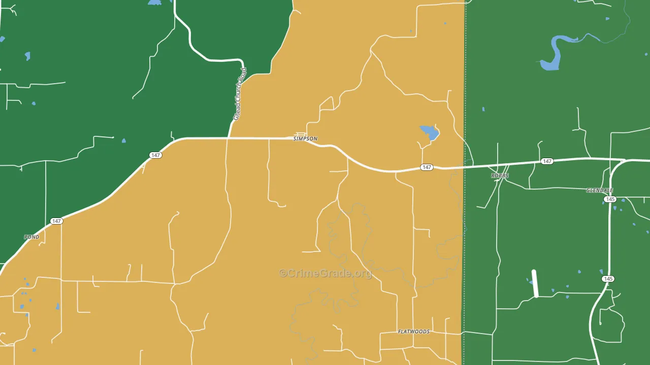 Simpson, IL Map of Vandalism Rates
