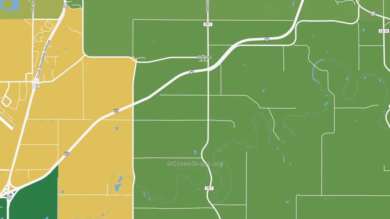 Simpson, MN Map of Vandalism Rates