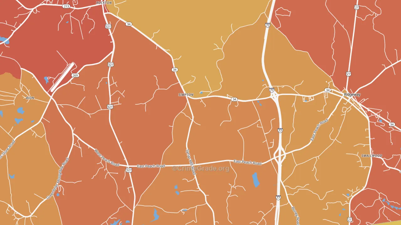 Simpson, SC Map of Vandalism Rates