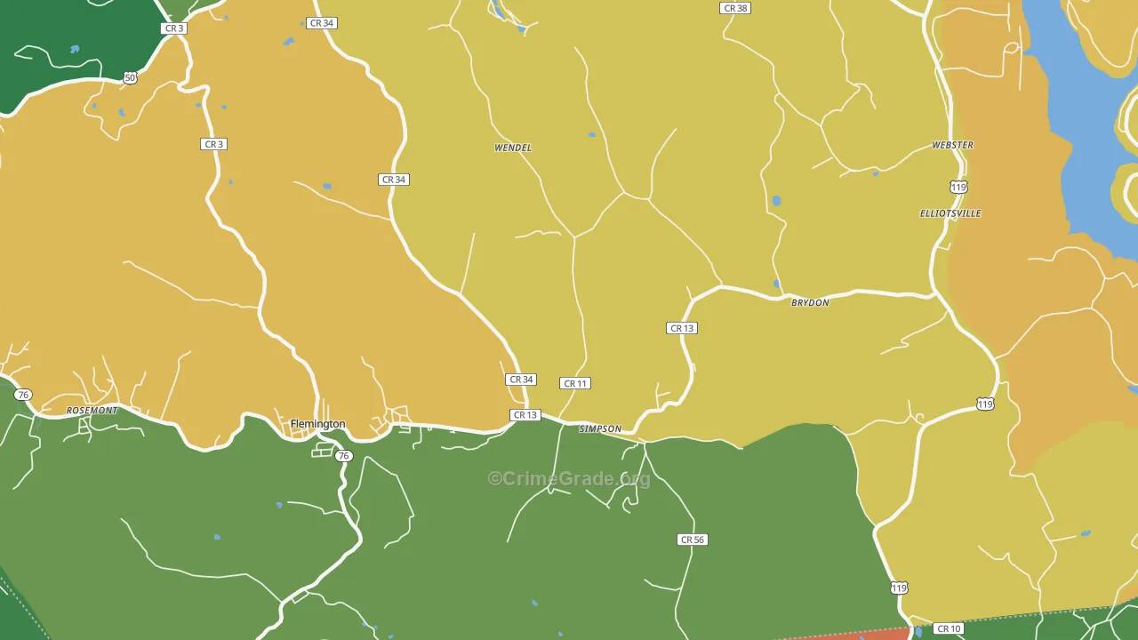 Simpson, WV Map of Vandalism Rates