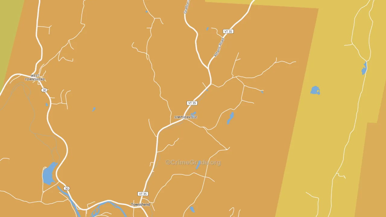 Simpsonville, VT Map of Vandalism Rates