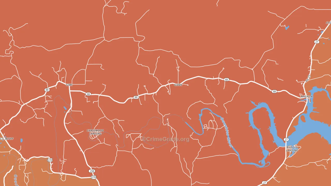 Sims, AR Map of Vandalism Rates