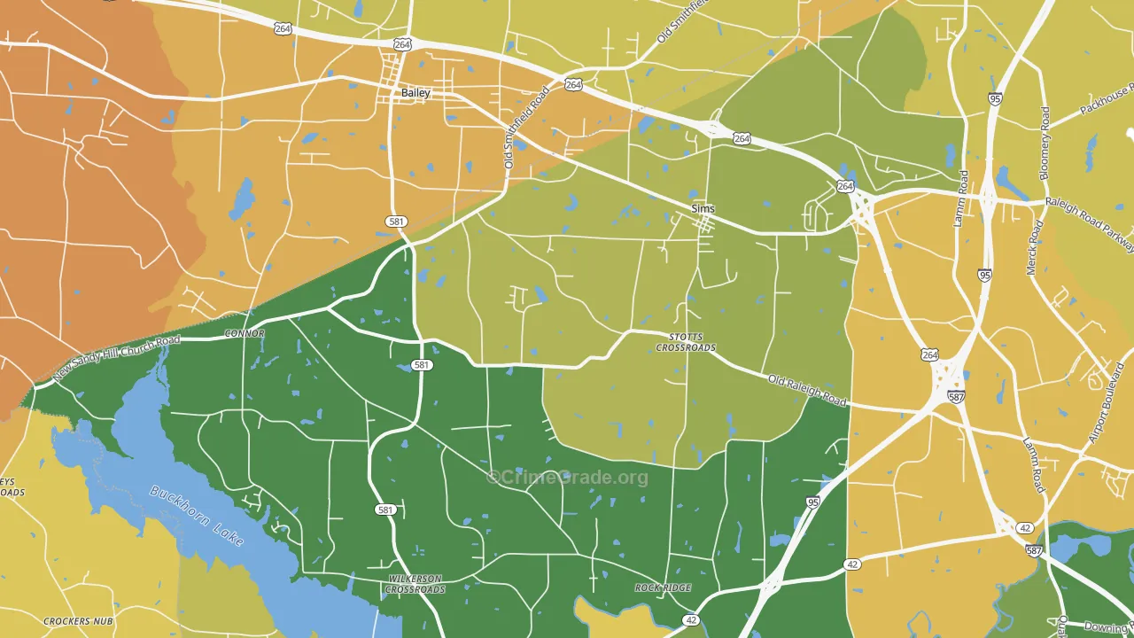 Sims, NC Map of Vandalism Rates
