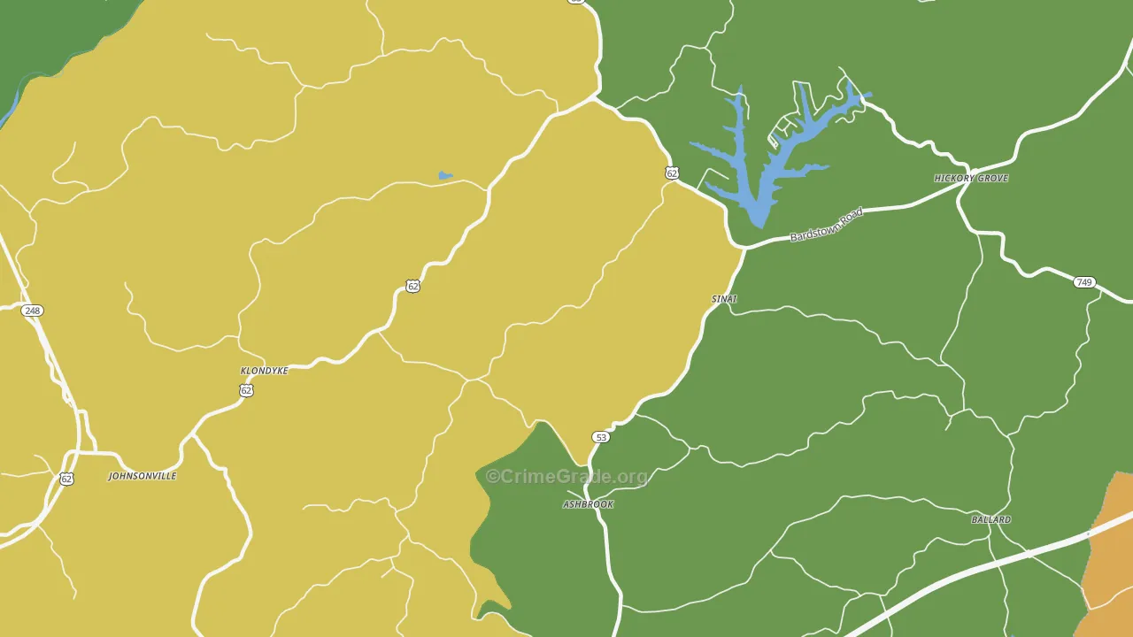 Sinai, KY Map of Vandalism Rates