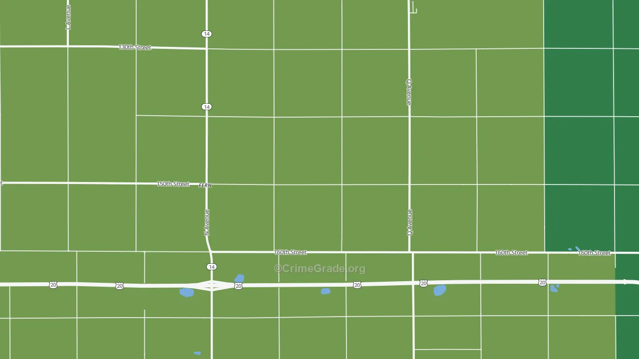 Sinclair, IA Map of Vandalism Rates
