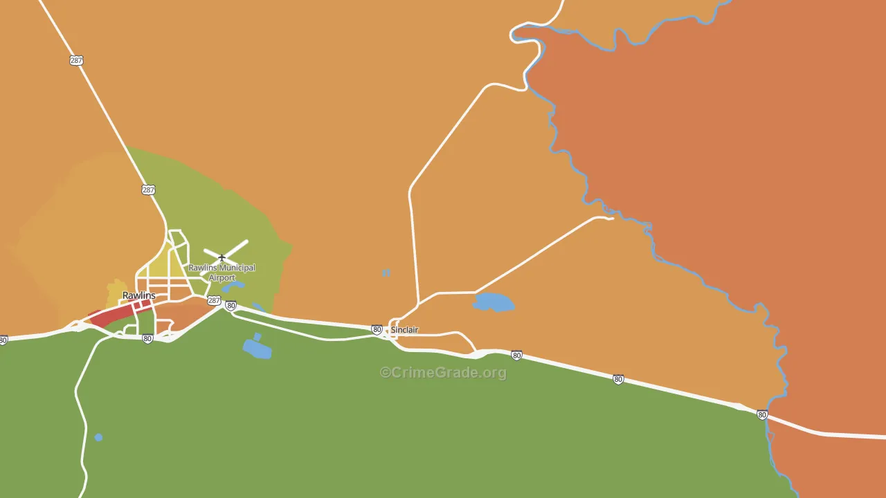 Sinclair, WY Map of Vandalism Rates