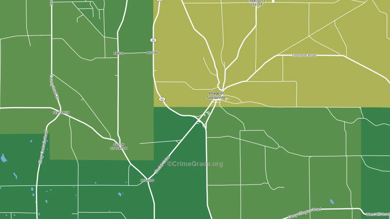 Sinclairville, NY Map of Vandalism Rates