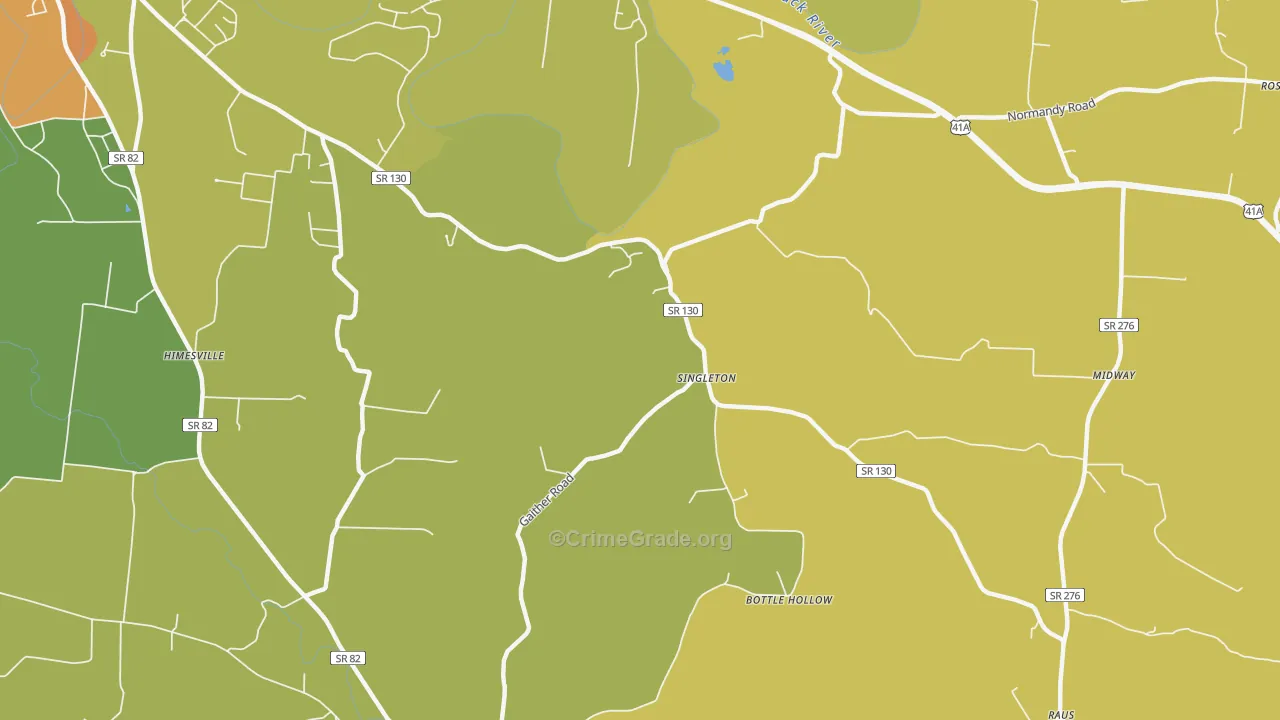 Singleton, TN Map of Vandalism Rates