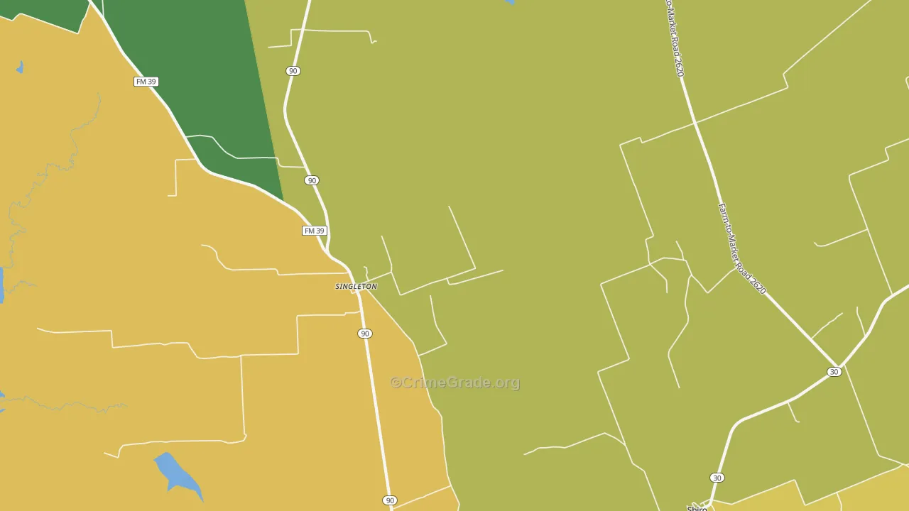 Singleton, TX Map of Vandalism Rates