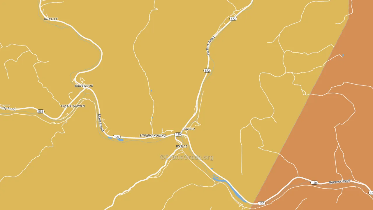 Sinnamahoning, PA Map of Vandalism Rates