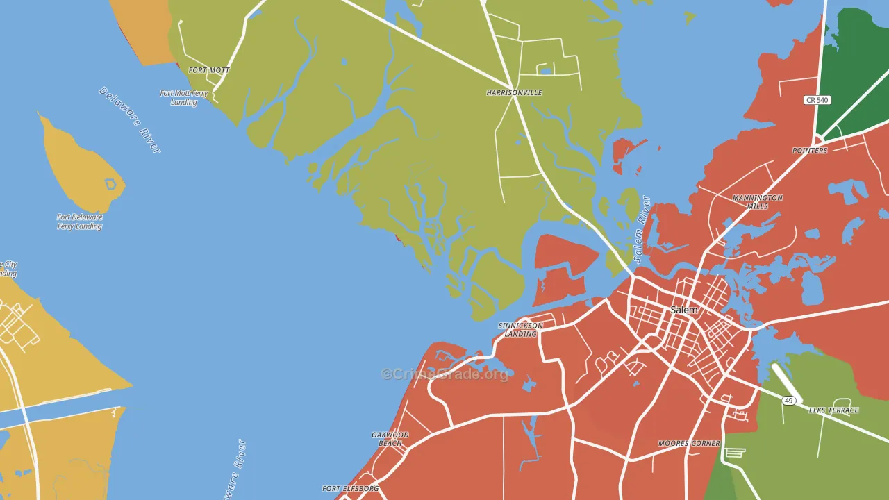 Sinnickson Landing, NJ Map of Vandalism Rates
