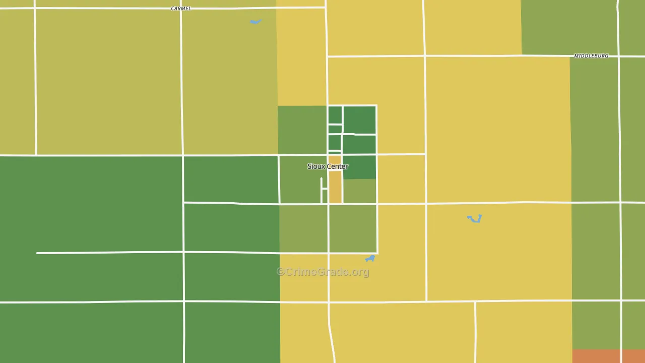 Sioux Center, IA Map of Vandalism Rates