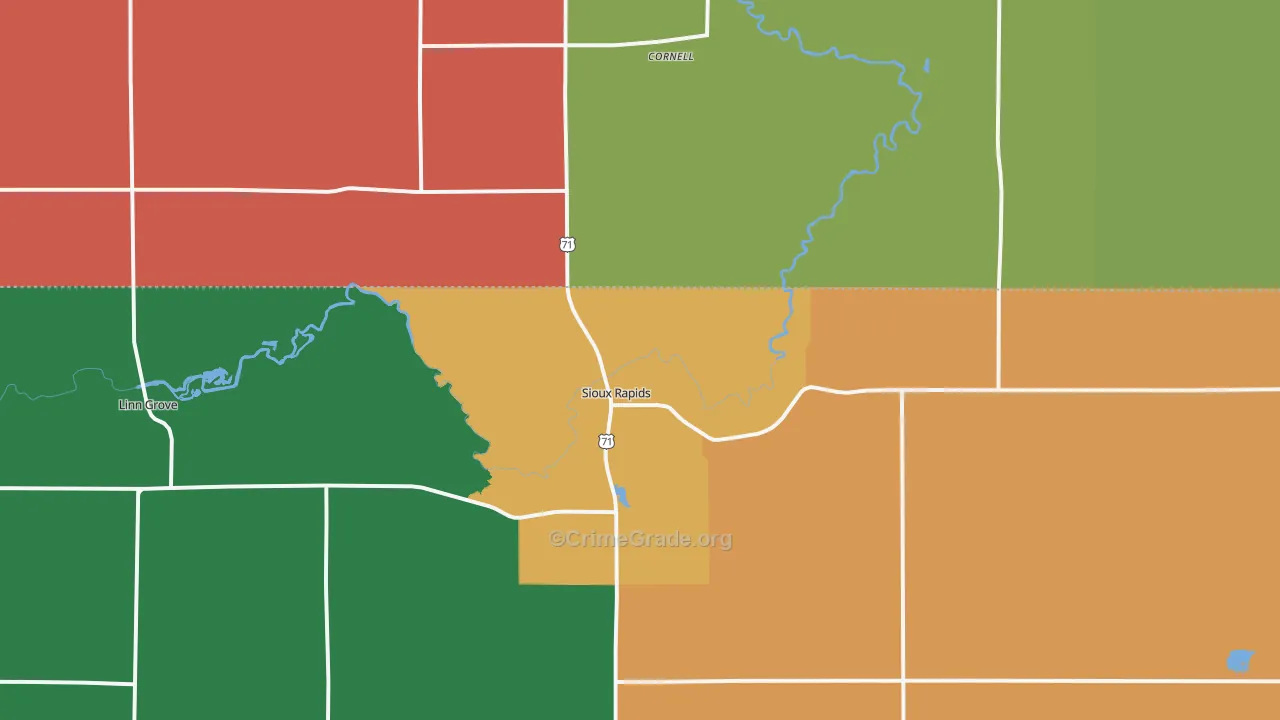Sioux Rapids, IA Map of Vandalism Rates
