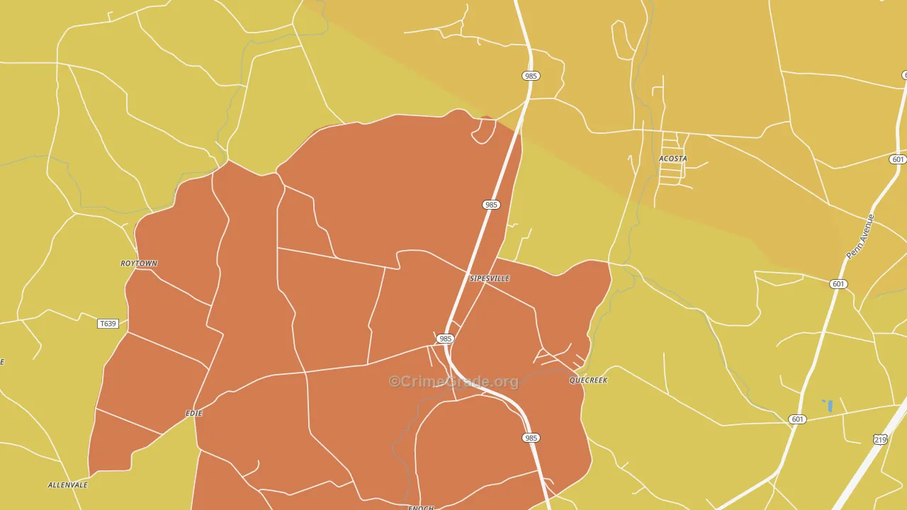 Sipesville, PA Map of Vandalism Rates