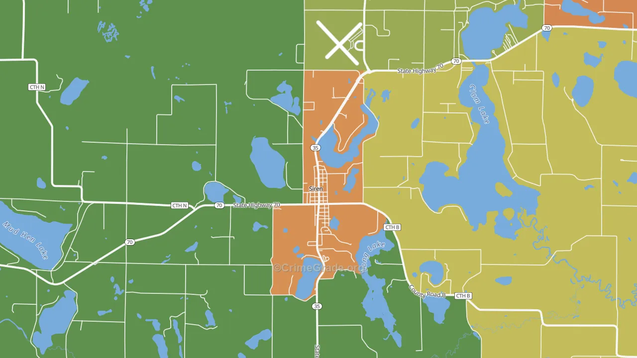 Siren, WI Map of Vandalism Rates