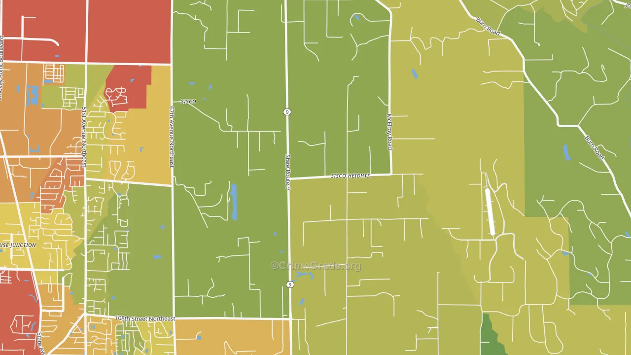 Sisco Heights, WA Map of Vandalism Rates